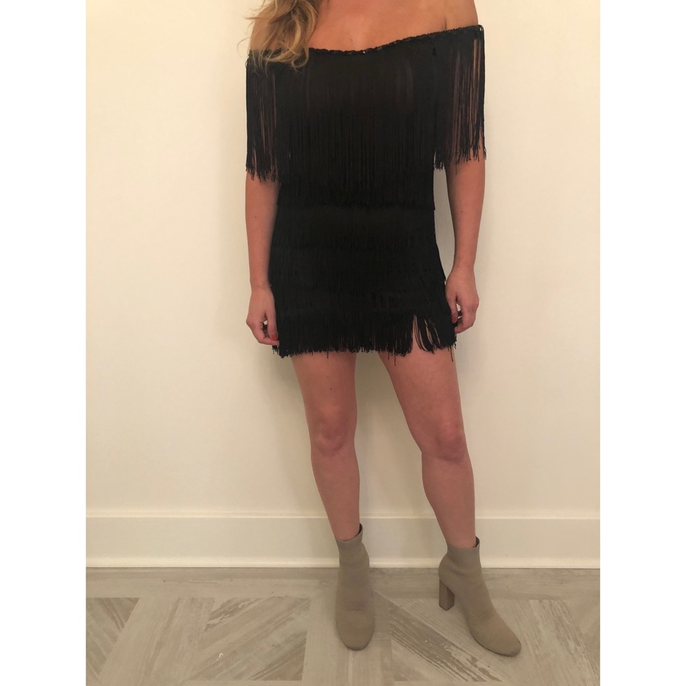 Black Vintage Mini Flapper Dress